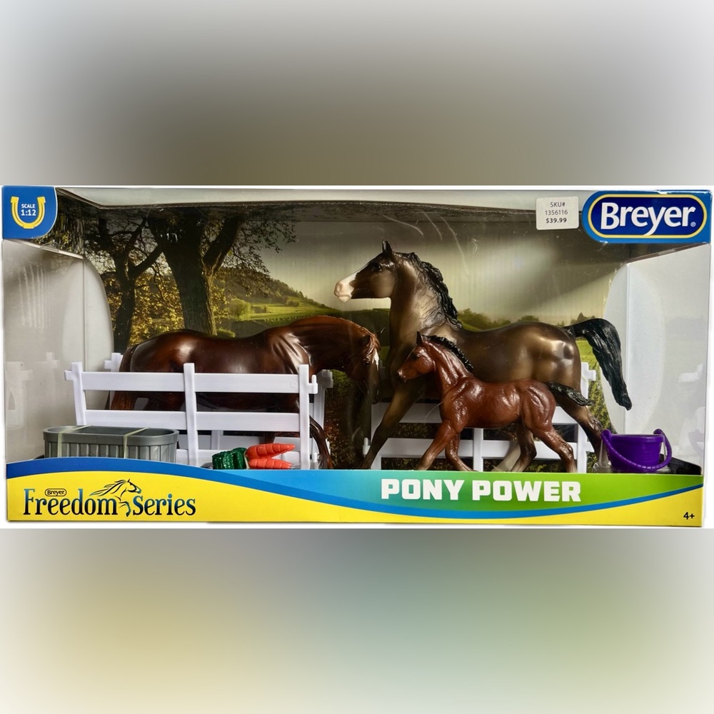 Breyer Freedom Series Pony Power Set - Brown and Cream Horses